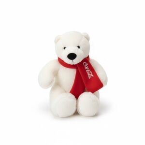 Coca Cola Polar Bear Plush Red Scarf Stuffed Animal White Promo Toy 7”